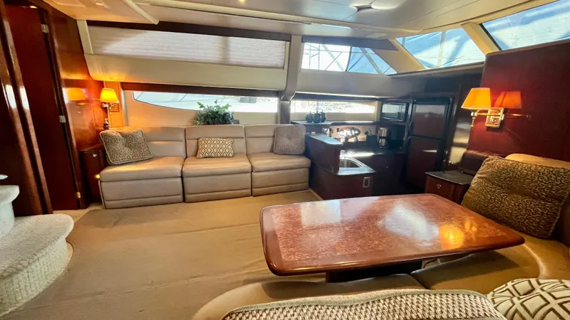 Slide: The Image of Luxurious interior of a 2008 Meridian 459 Motoryacht with plush seating and elegant decor. - 29
