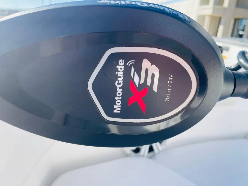 Slide: The Image of Close-up of MotorGuide X3 trolling motor on 2024 Tahoe 2150 CC boat. - 15