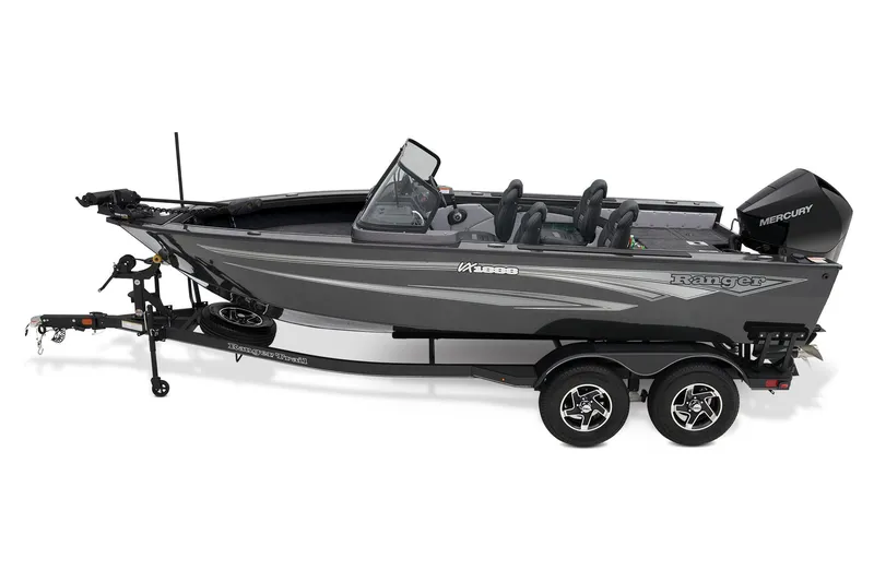 Slide: The Image of 2024 Ranger VX1888 WT fishing boat with trailer and Mercury outboard motor. - 14