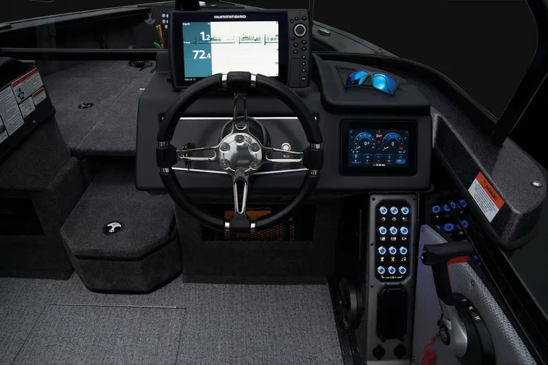 Slide: The Image of 2024 Ranger VX1888 WT boat dashboard with advanced navigation and control systems. - 51