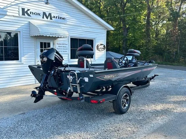 Slide: The Image of 2024 Ranger RT178 boat parked outside Knox Marine dealership. - 3
