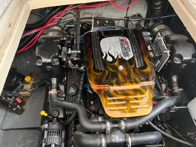 Slide: The Image of Engine of a 1973 Formula Thunderbird 26 boat with custom flame design. - 5