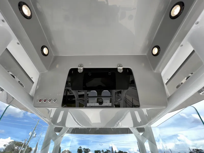 Slide: The Image of 2025 Cape Horn 39 T boat interior with modern lighting and sleek design. - 19