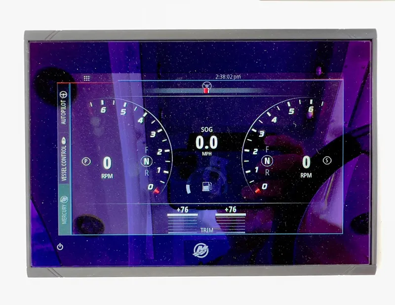 Slide: The Image of Digital dashboard display of 2025 Cape Horn 39 T boat, showing RPM and speed. - 20