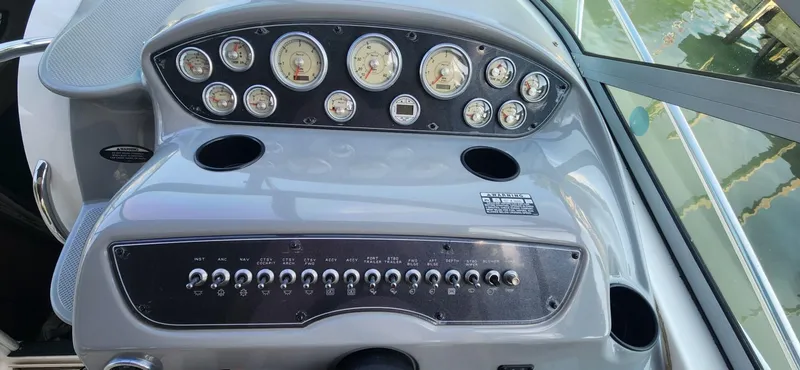 Slide: The Image of Dashboard of 2006 Maxum 3100 SE boat with gauges and controls. - 7