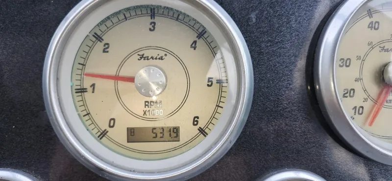 Slide: The Image of Close-up of 2006 Maxum 3100 SE tachometer showing 531.9 hours. - 8