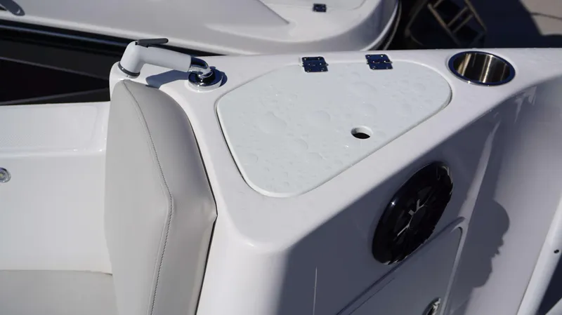 Slide: The Image of Close-up of 2024 Hurricane 231 SS boat's wet deck and seating area. - 4