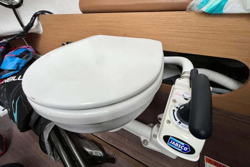 Slide: The Image of Marine toilet on a 2020 Beneteau Flyer 8 SPACEdeck, featuring Jabsco pump system. - 31
