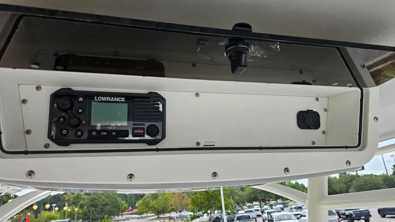 Slide: The Image of 2024 Ranger 2600 Bay boat console with Lowrance marine electronics. - 23