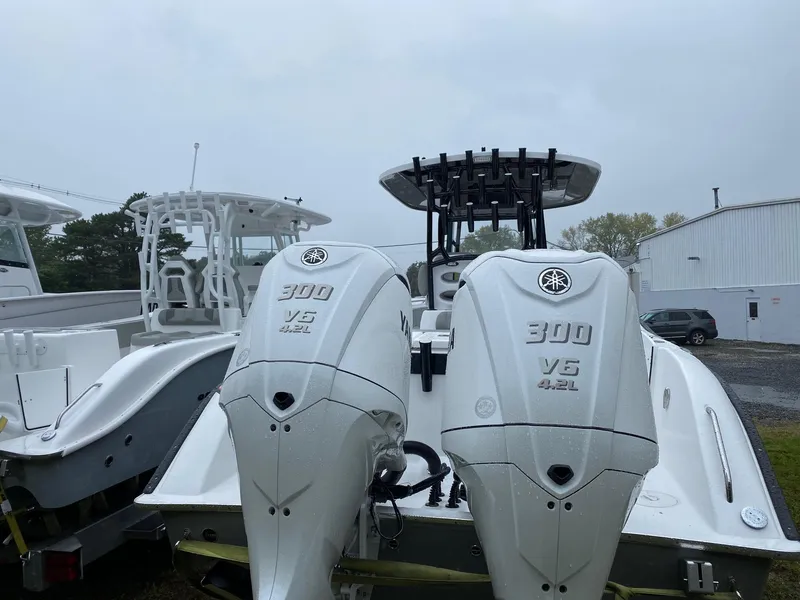 Slide: The Image of 2025 Cape Horn Yachts 32 XS with twin Yamaha 300 V6 outboard engines. - 4