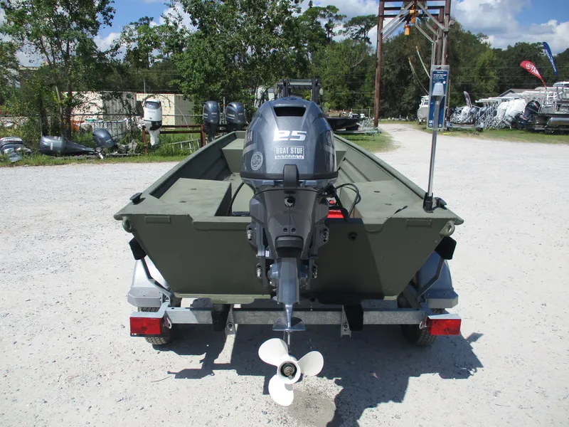 Slide: The Image of 2022 Alweld 1542 MARSH LF boat with outboard motor on trailer. - 2