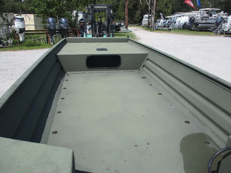 Slide: The Image of 2022 Alweld 1542 MARSH LF boat interior, spacious deck, outdoor setting. - 3