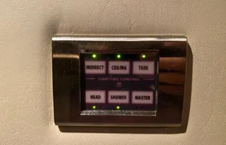 Slide: The Image of Lighting control panel on 2007 Sea Ray 36 Sedan Bridge yacht. - 23