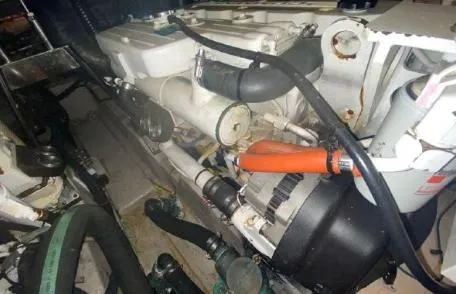 Slide: The Image of Engine compartment of 2007 Sea Ray 36 Sedan Bridge boat. - 37