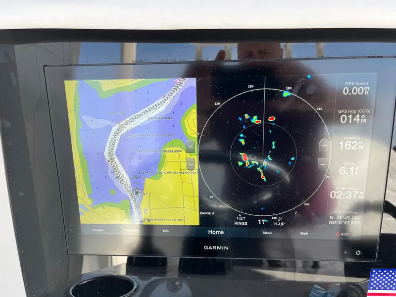Slide: The Image of Garmin navigation display on 2020 Jupiter 34 Center Console boat. - 23