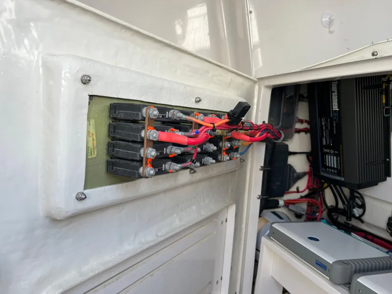 Slide: The Image of Electrical panel inside 2020 Jupiter 34 Center Console boat. - 42