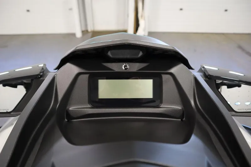 Slide: The Image of 2025 Sea-Doo GTI SE 130 side mirror with "Objects in mirror" warning. - 11