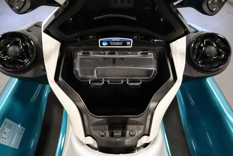 Slide: The Image of 2025 Sea-Doo GTI SE 130 dashboard display, featuring a sleek digital interface. - 16
