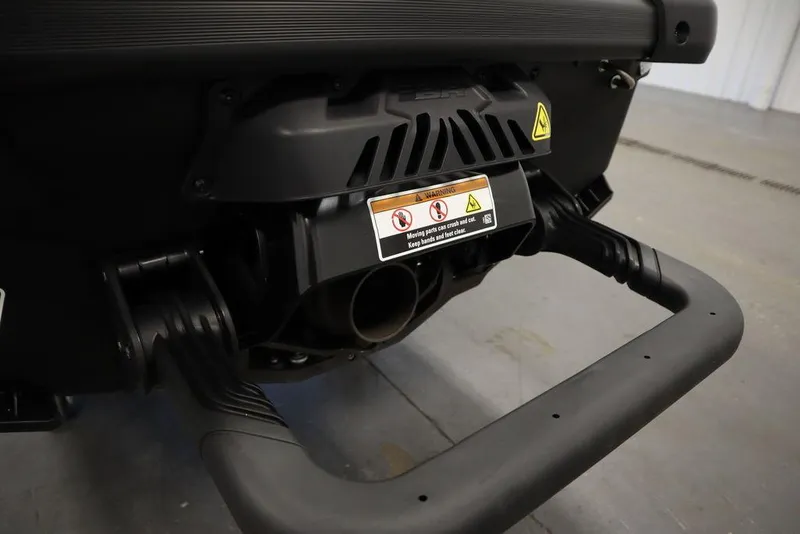 Slide: The Image of 2025 Sea-Doo GTI SE 130, close-up of blue hull with handle and logo. - 23