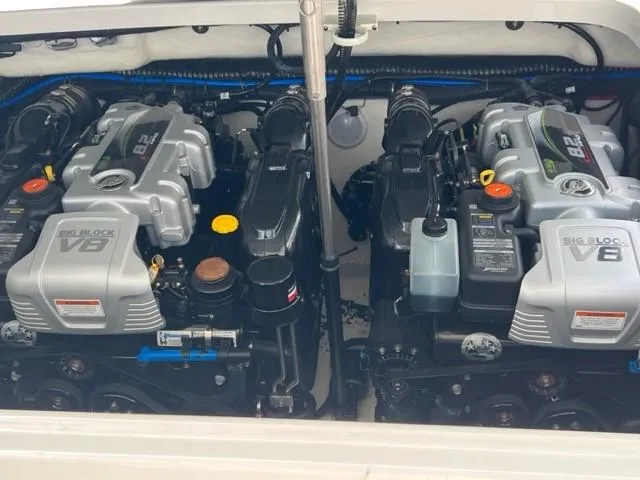 Slide: The Image of Twin V8 engines in a 2023 Formula 350 CBR boat, showcasing powerful performance. - 5