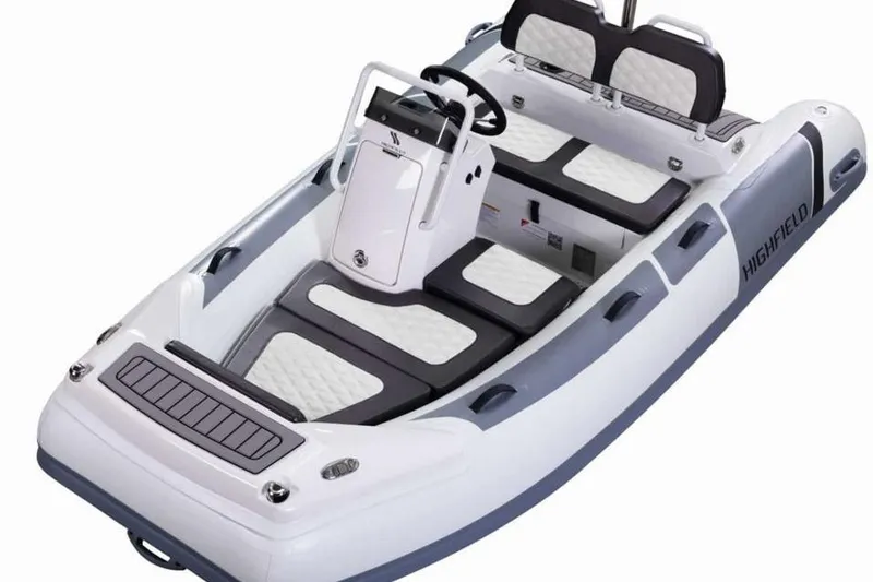 Slide: The Image of 2026 Highfield Sport 330 inflatable boat with sleek design and modern seating. - 4