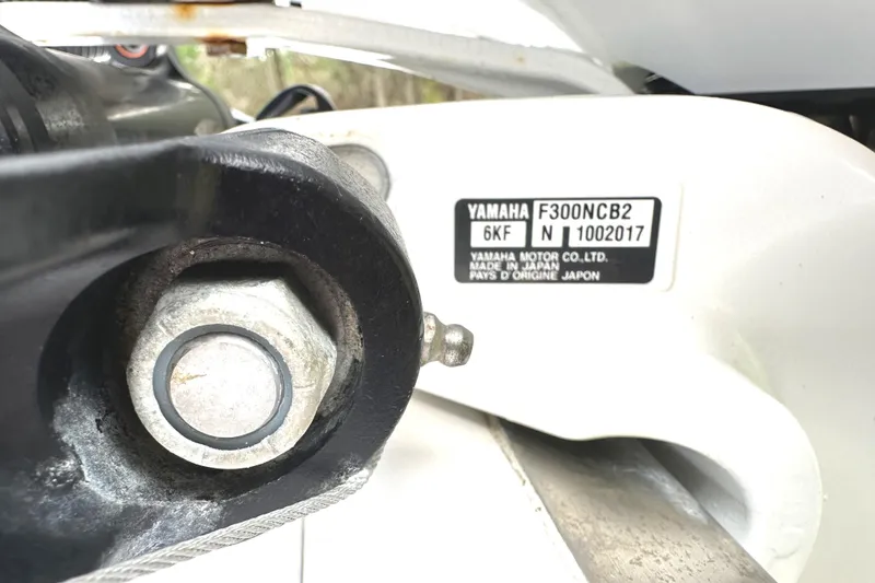 Slide: The Image of Close-up of Yamaha F300NCB2 engine on 2022 Regal 26XO boat. - 14