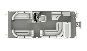 Slide: The Image of Top view of 2024 Crest Classic LX 220 pontoon boat layout. - 22