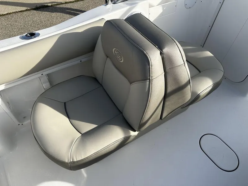 Slide: The Image of 2024 Key West 203 DFS boat seat, gray and white upholstery - 6