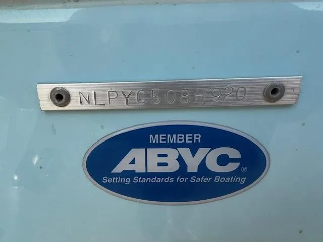 Slide: The Image of Tidewater 320 CC Adventure 2020 boat with ABYC member plate and serial number. - 26