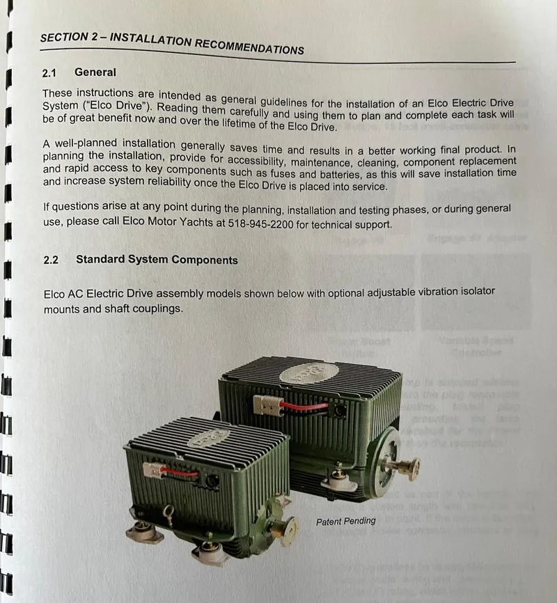 Slide: The Image of Installation recommendations for Elco Electric Drive System in Marlow-Hunter e33, 2014 model. - 19