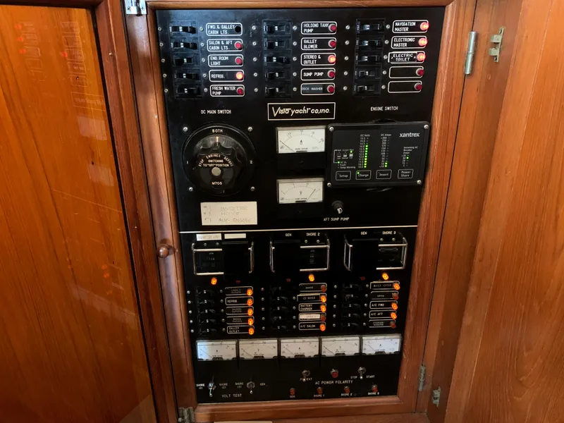 Slide: The Image of Electrical control panel of a 1987 Kha Shing Vista 40 yacht. - 14
