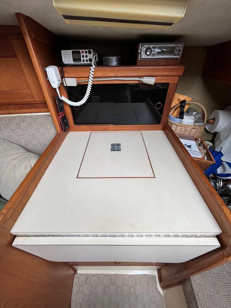 Slide: The Image of 1979 Ranger Yachts 30 interior navigation station with radio equipment. - 34