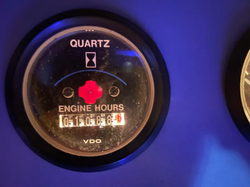 Slide: The Image of Engine hour meter on 1996 Carver 370 Aft Cabin, showing 1088.6 hours. - 22