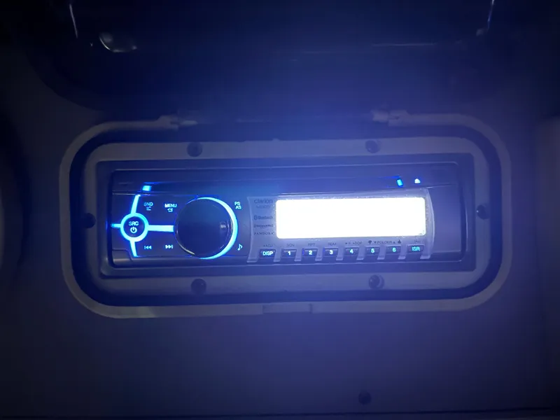 Slide: The Image of Carver 370 Aft Cabin 1996 stereo system with illuminated controls. - 25