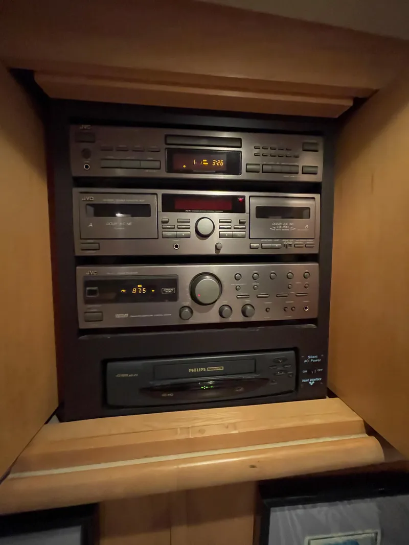Slide: The Image of Vintage stereo system in a 1996 Carver 370 Aft Cabin yacht. - 28