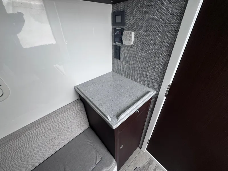 Slide: The Image of 2024 Everglades 395 CC interior with modern countertop and control panel. - 18