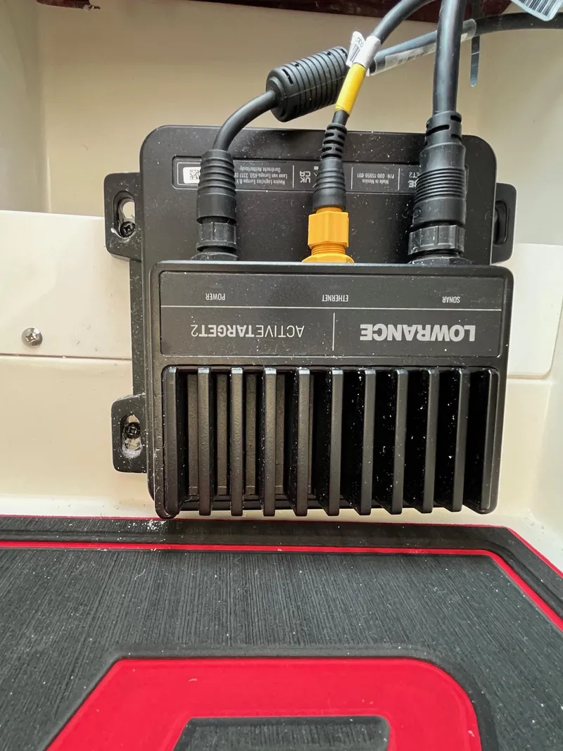 Slide: The Image of Lowrance ActiveTarget 2 sonar system installed on a 2024 Ranger Z520R boat. - 7