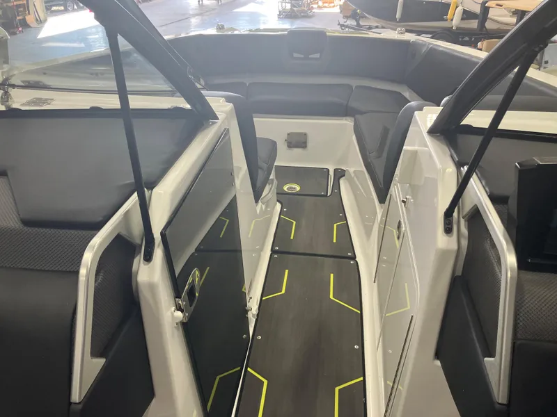 Slide: The Image of 2024 Scarab 285 yacht certification plaque, NMMA certified, U.S. Coast Guard safety standards compliance. - 14