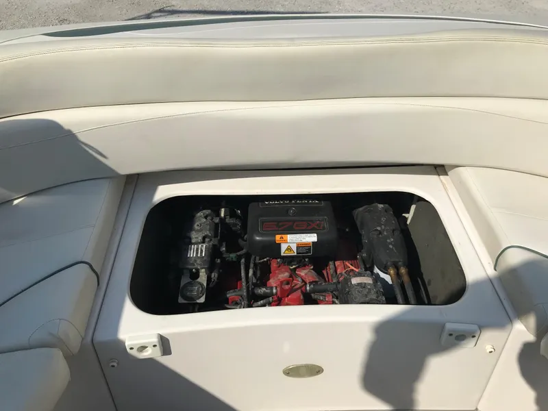 Slide: The Image of 2002 Four Winns 245 Sundowner boat engine compartment with Volvo Penta 5.7 GXI engine. - 9