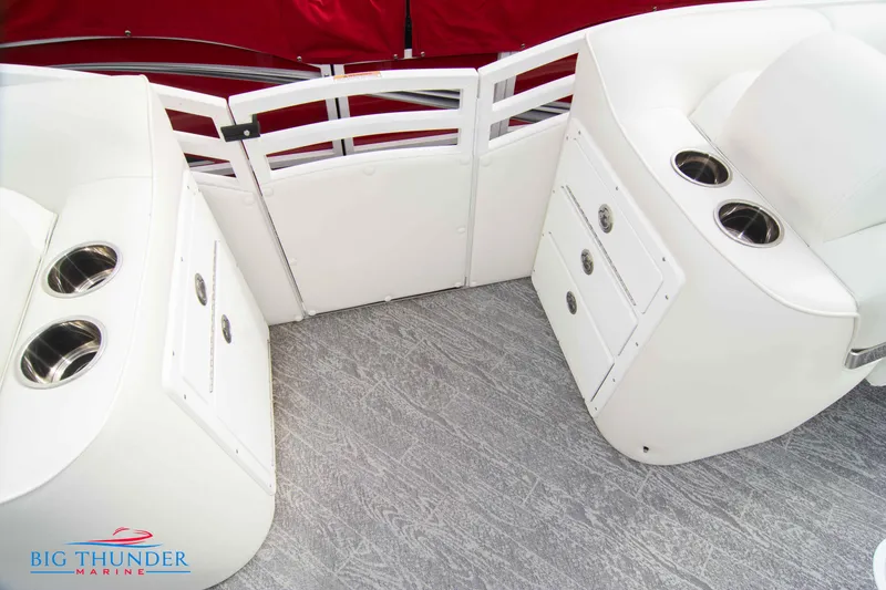 Slide: The Image of Interior of 2023 JC NEPTOON 27 TT SPORT boat with cup holders and storage compartments. - 14