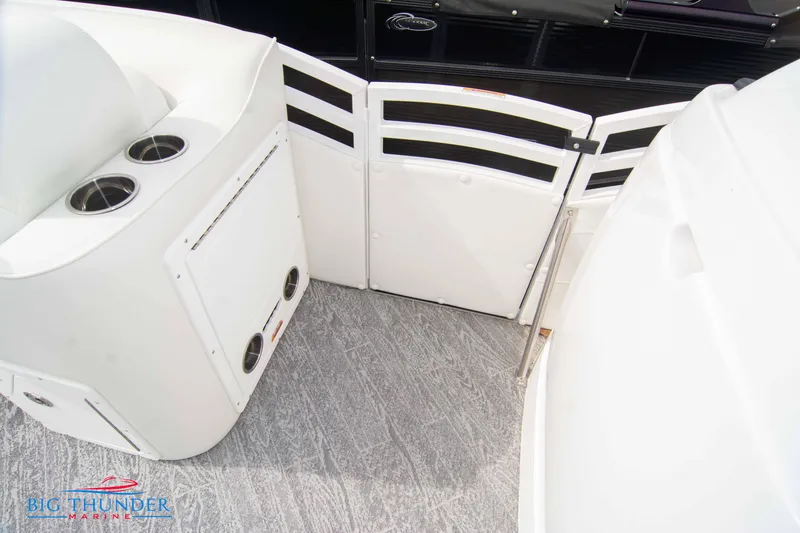 Slide: The Image of Interior view of 2023 JC NEPTOON 27 TT SPORT boat with seating and storage. - 17