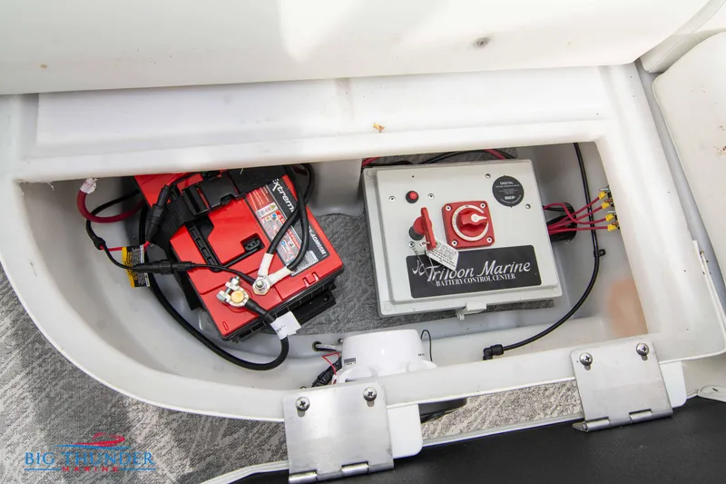 Slide: The Image of Battery compartment of 2023 JC NEPTOON 27 TT SPORT boat with Triton Marine electrical system. - 43