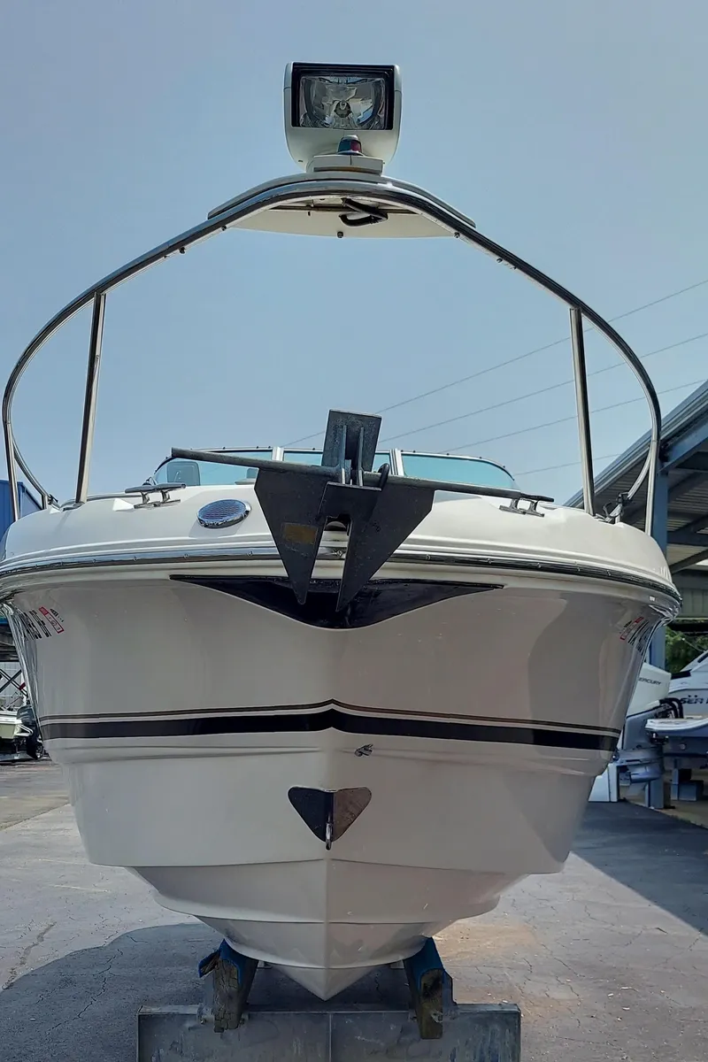 Slide: The Image of 2005 Chaparral Signature 240 boat front view in dry dock. - 3