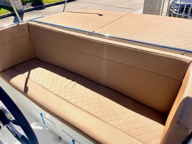 Slide: The Image of 2023 Maxima 620 Retro boat with tan quilted seating. - 8
