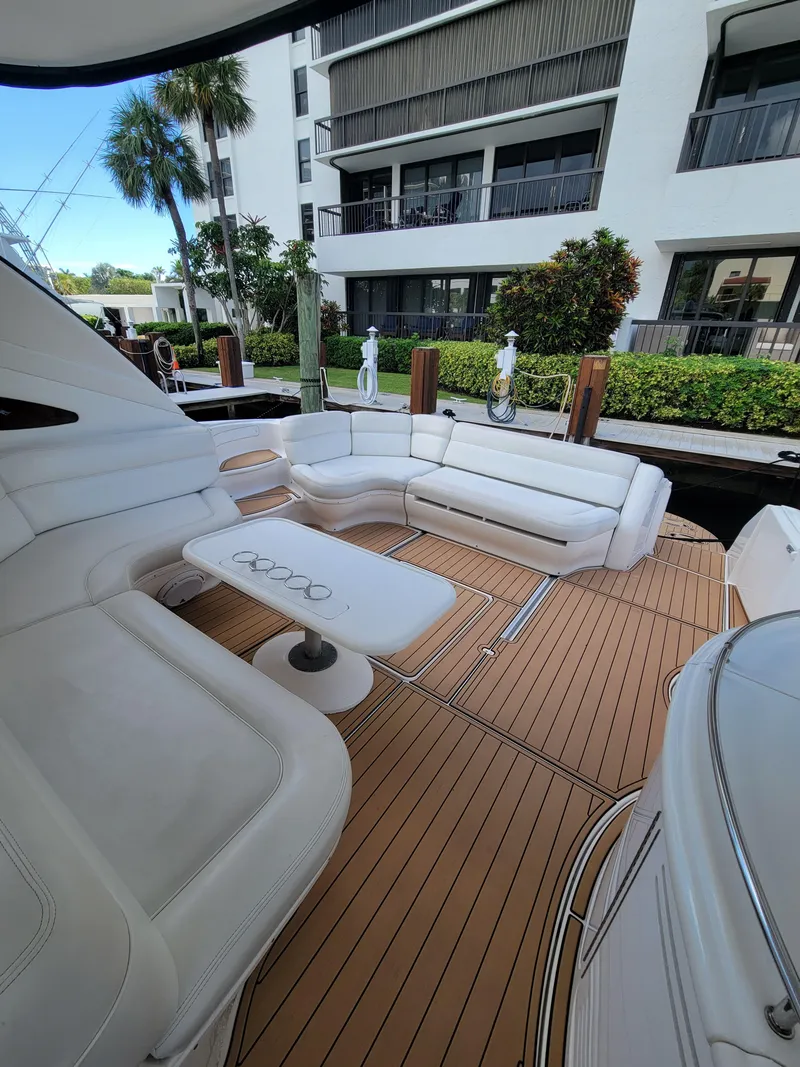 Slide: The Image of 2000 Sea Ray 540 Sundancer yacht with spacious outdoor seating area. - 49
