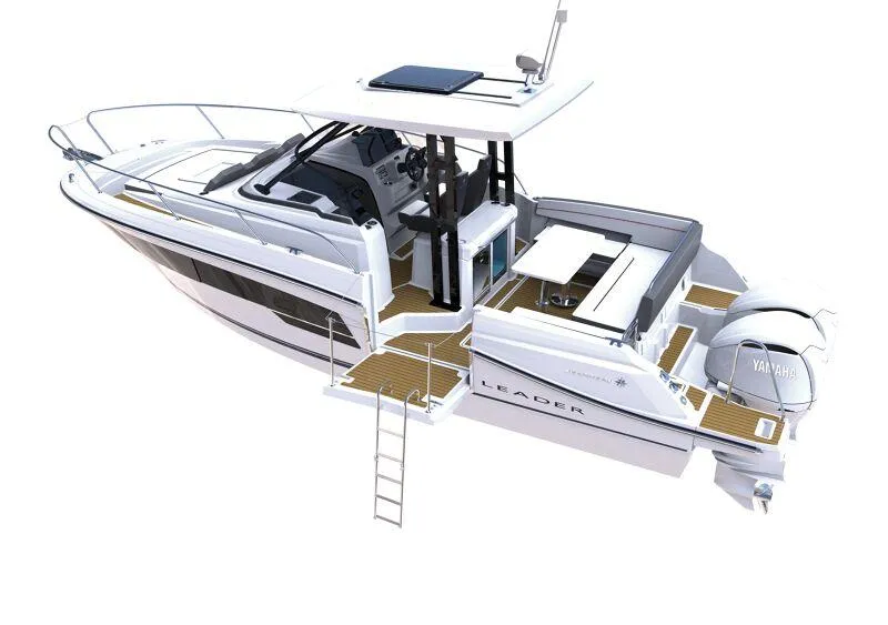 Slide: The Image of 2024 Jeanneau Leader 9.0 WA S2 boat with Yamaha outboard motor. - 4