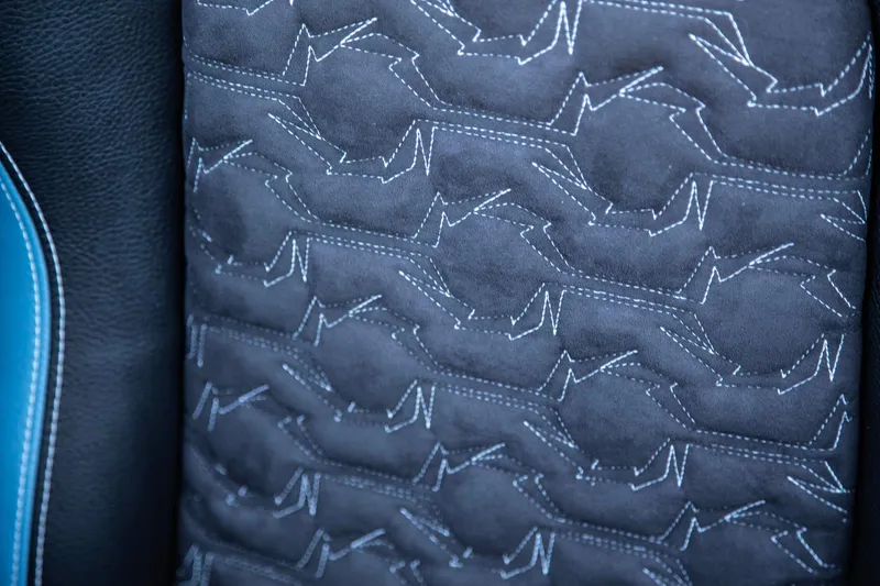 Slide: The Image of Close-up of 2025 Fountain 34 Thunder Cat seat stitching pattern. - 12