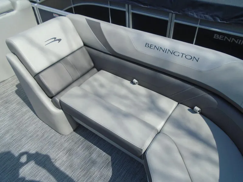Slide: The Image of 2024 Bennington 21 SXL boat interior with luxurious seating. - 11