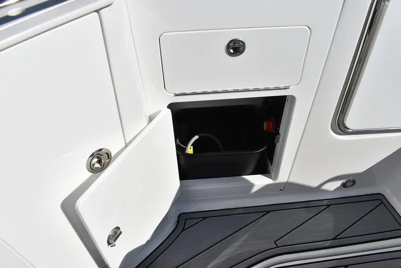 Slide: The Image of 2024 Monterey M-45 boat storage compartments and deck. - 20