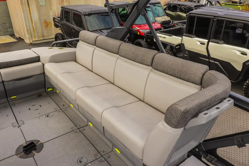 Slide: The Image of 2024 Sea-Doo Switch Sport 21 interior with spacious seating and modern design. - 8